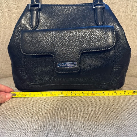 Brooks Brothers Black Genuine Leather Satchel Style Purse Shoulder Bag - Picture 10 of 14